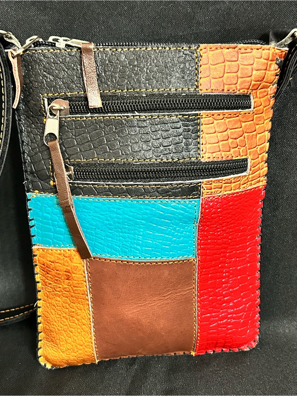 Vintage Multicolor Small Crossbody Purse Shoulder Bag - Picture 5 of 11